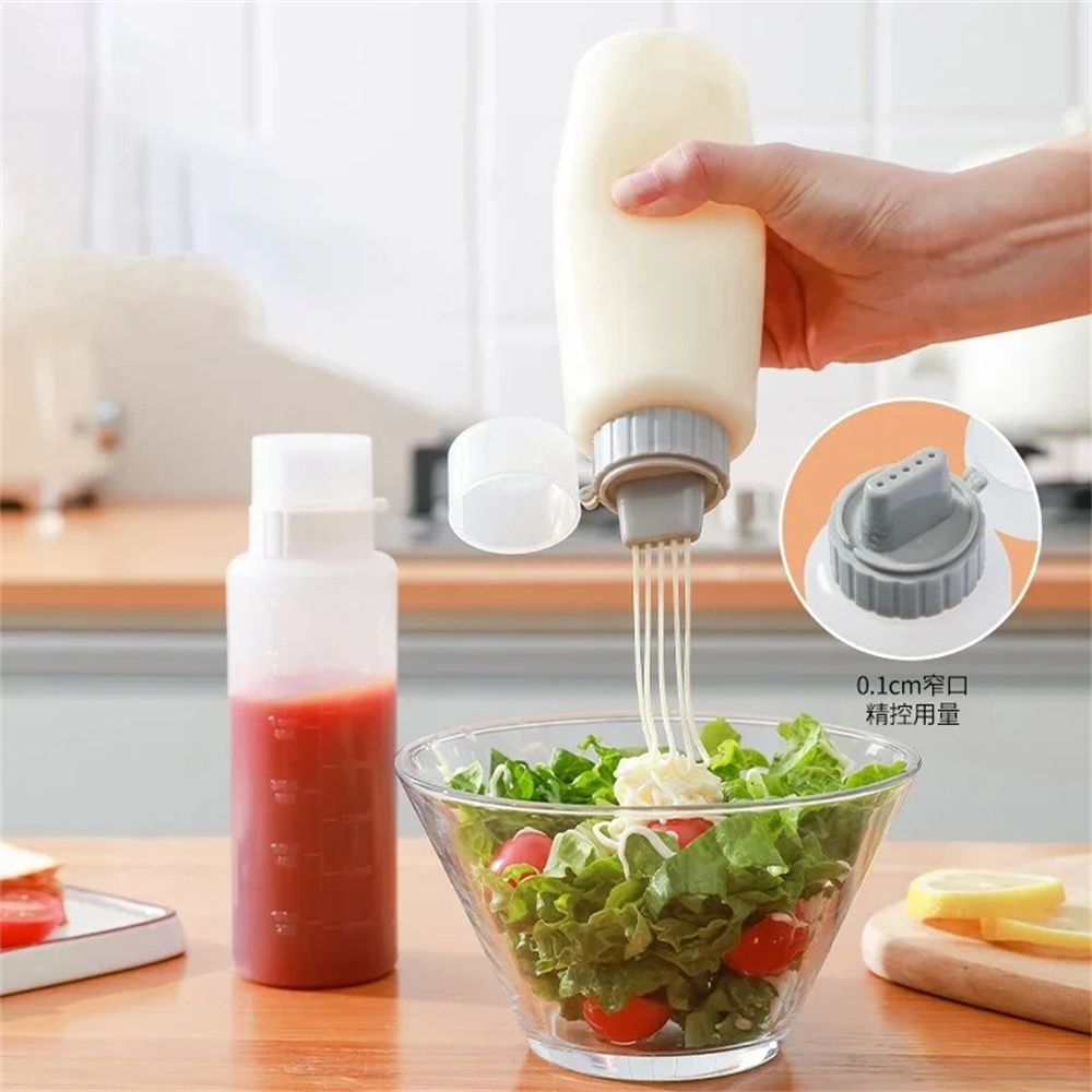 Condiment Squeeze Bottle - زجاجات ضغط للتوابل بخمس فتحات مع