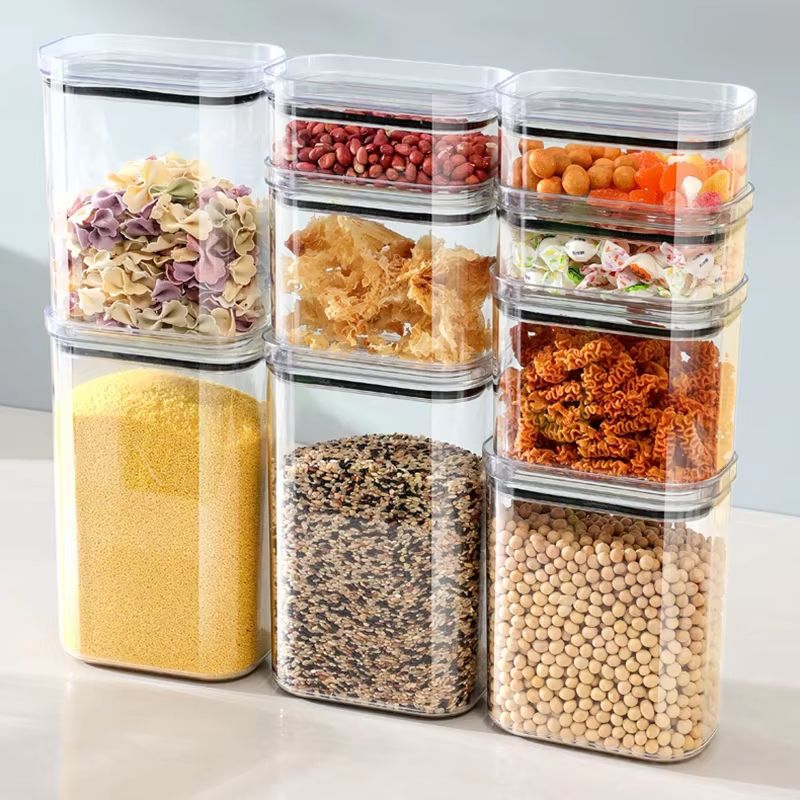 Food Storage In Cabinets - وعاء محكم الإغلاق لتنظيم خزانة المطبخ