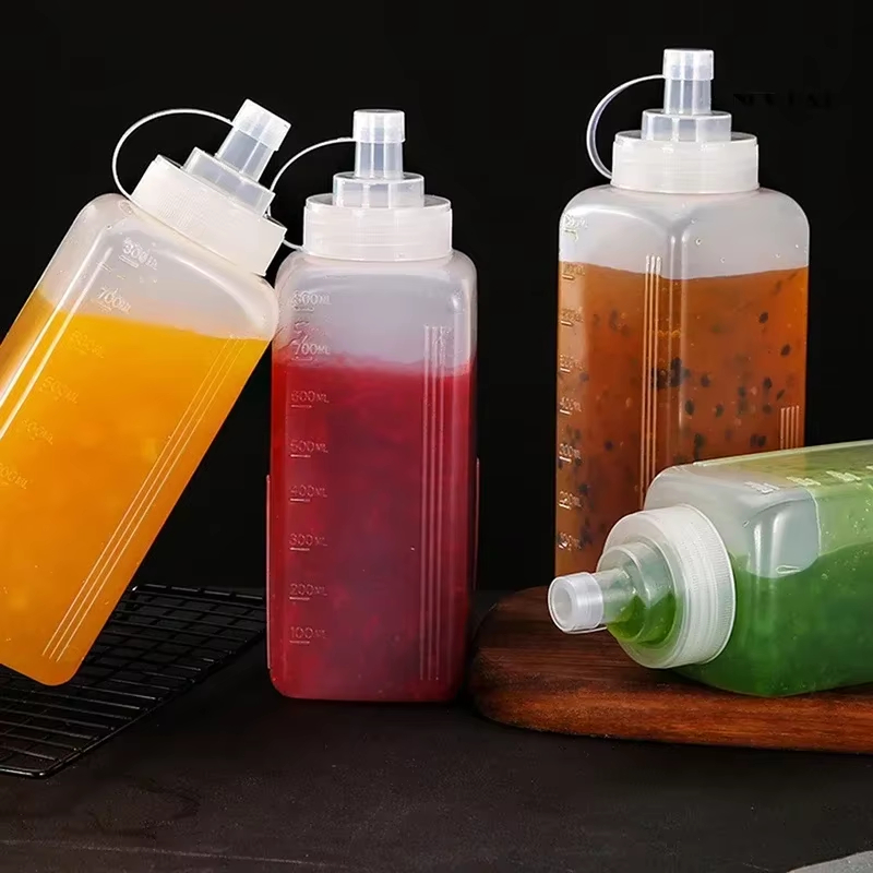 Salad Dressing Bottle - زجاجة بلاستيكية كبيرة القطر للضغط على
