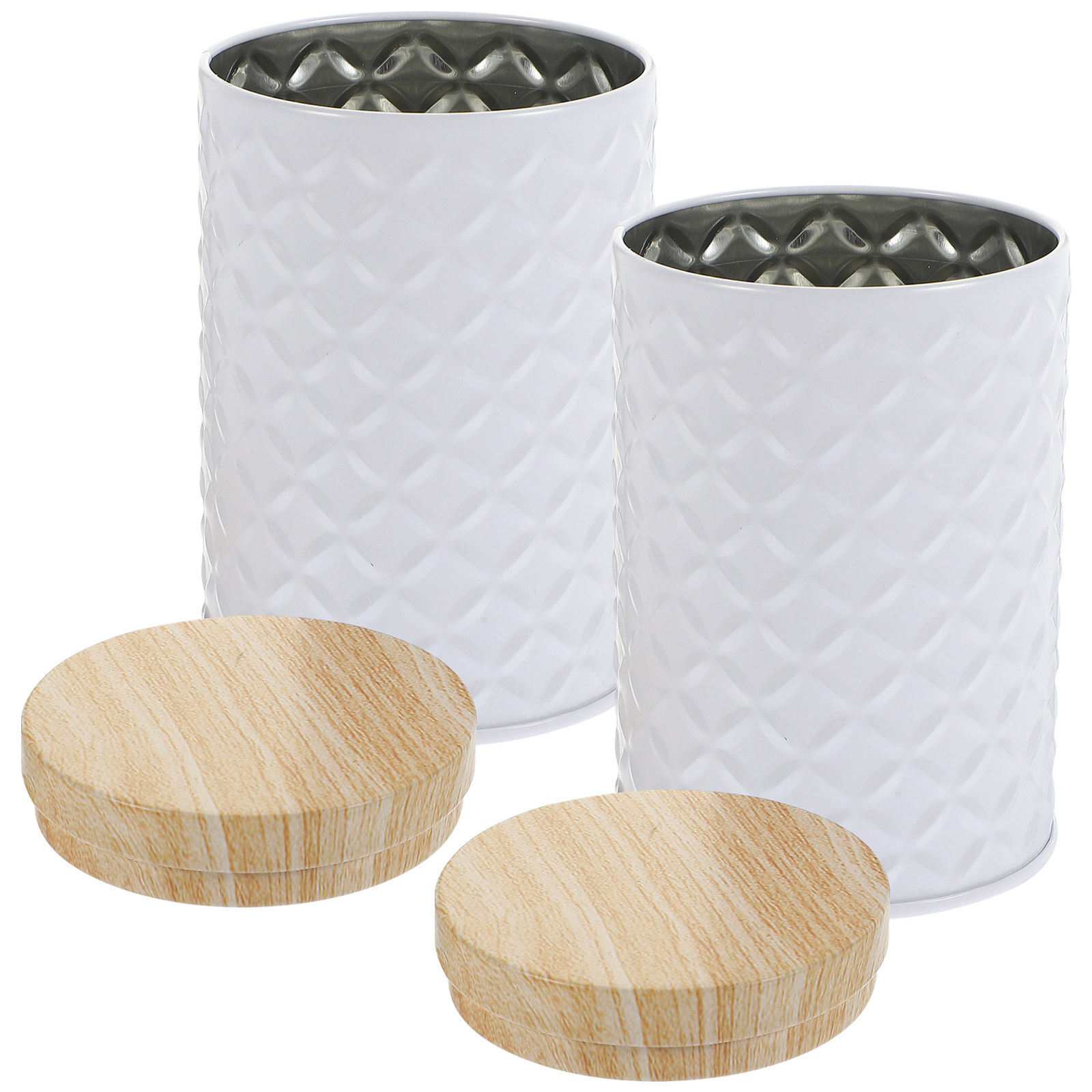 Food Storage Canister - علبتان تخزين من الصفيح الغذائي مع