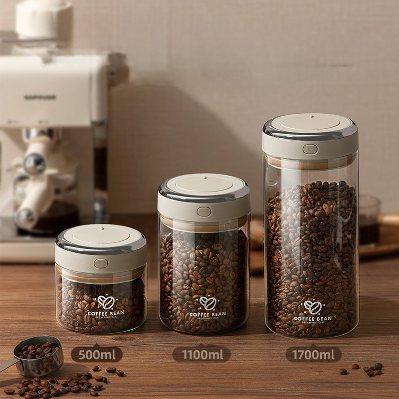 Food Storage Jars Airtight - وعاء زجاجي محكم الإغلاق لتخزين القهوة