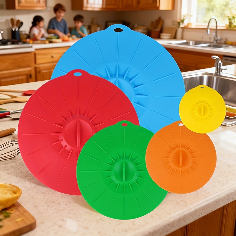 Food Storage Silicone - أغطية سيليكون من 5 قطع، أغطية