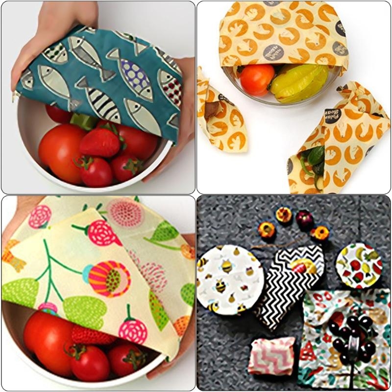 Beeswax Food Wrap - مجموعة قماش شمع العسل العملية لحفظ