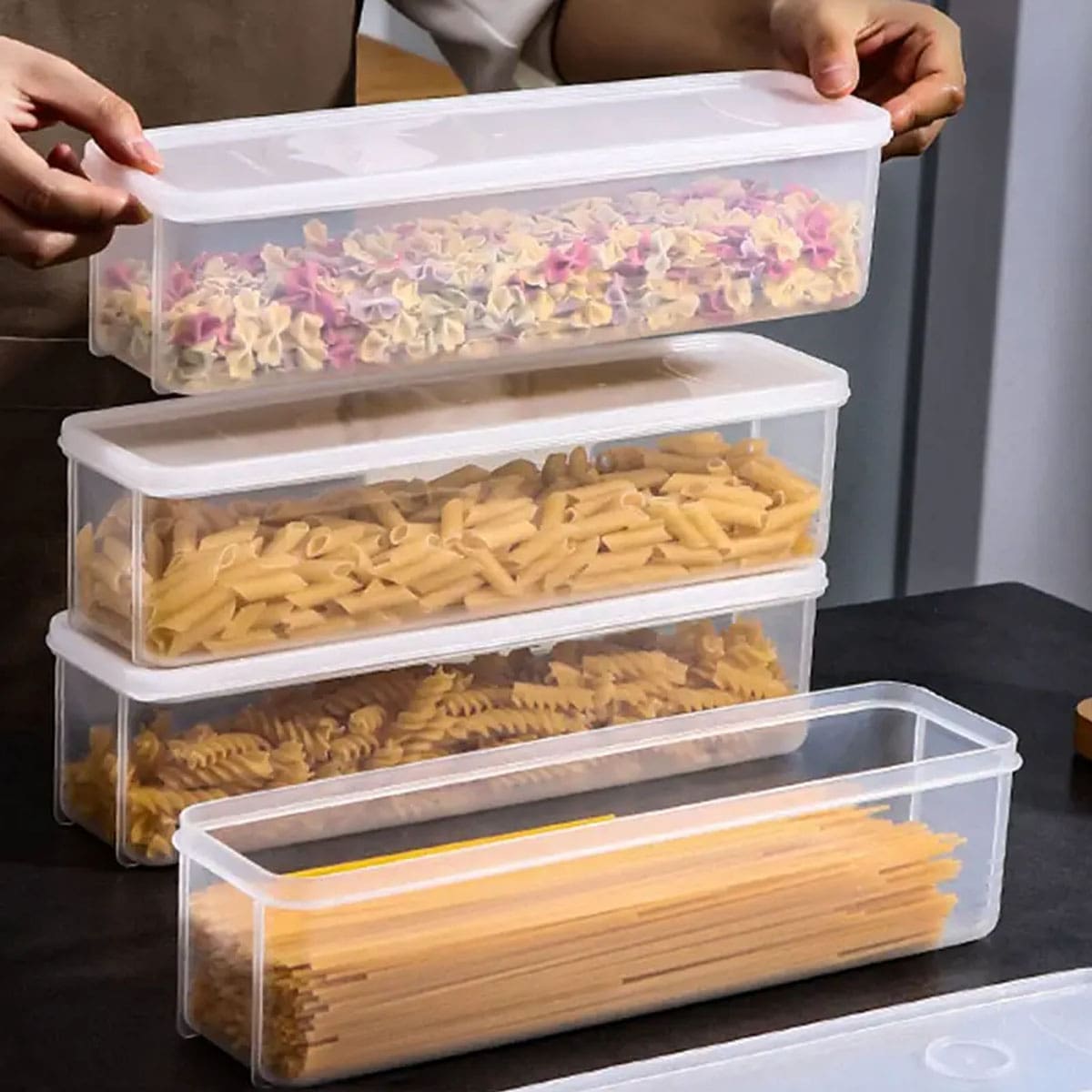 Food Storage Cupboard - صندوق تخزين بلاستيكي شفاف، علبة حفظ