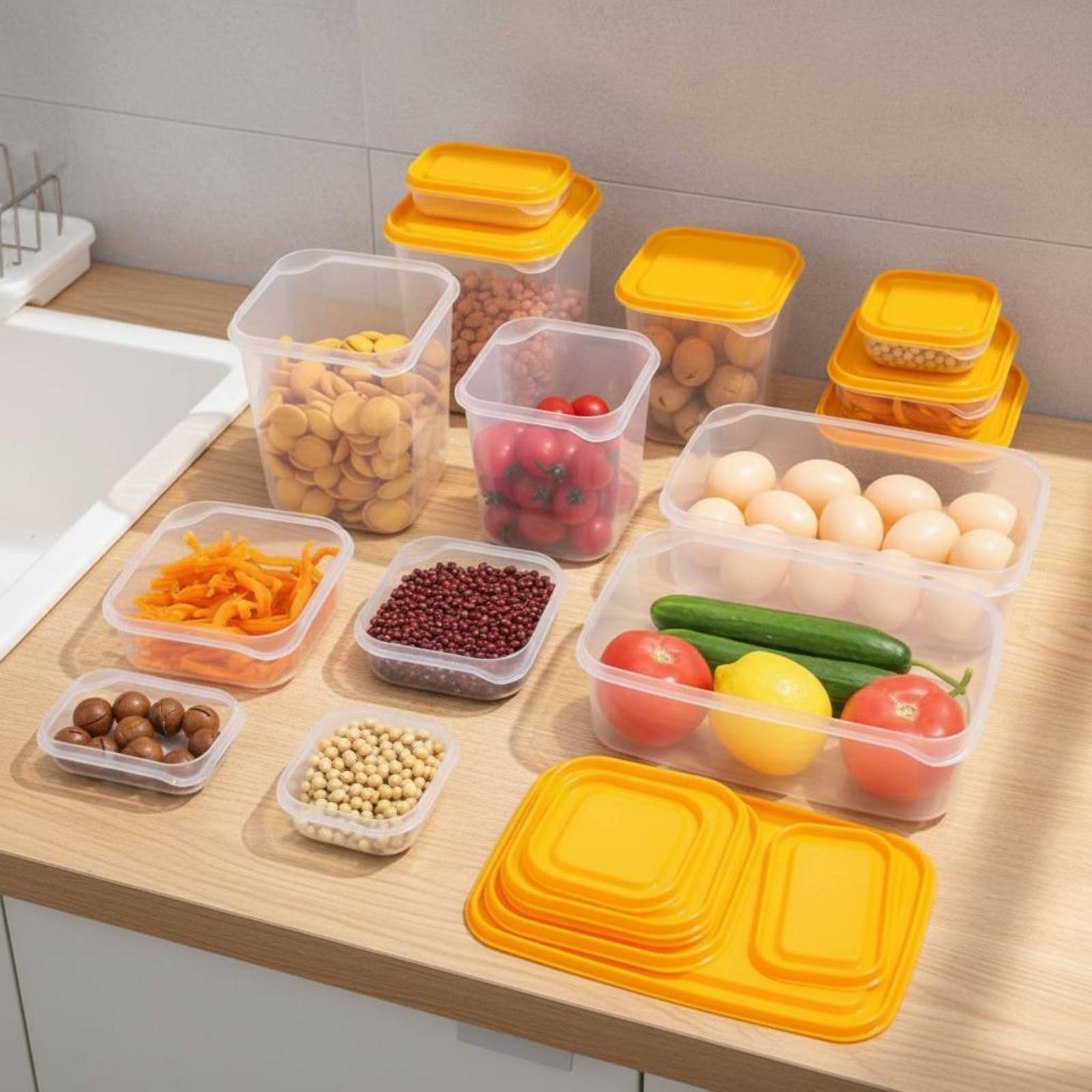 مجموعة من 17 قطعة لتخزين الطعا - مراجعة Food Storage Plastic Containers With Lids وسعره