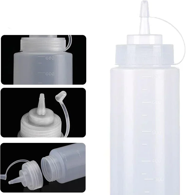 1 قطعة Empty120ml-1000ml PE ال - مراجعة Condiment Squeeze Bottle وسعره