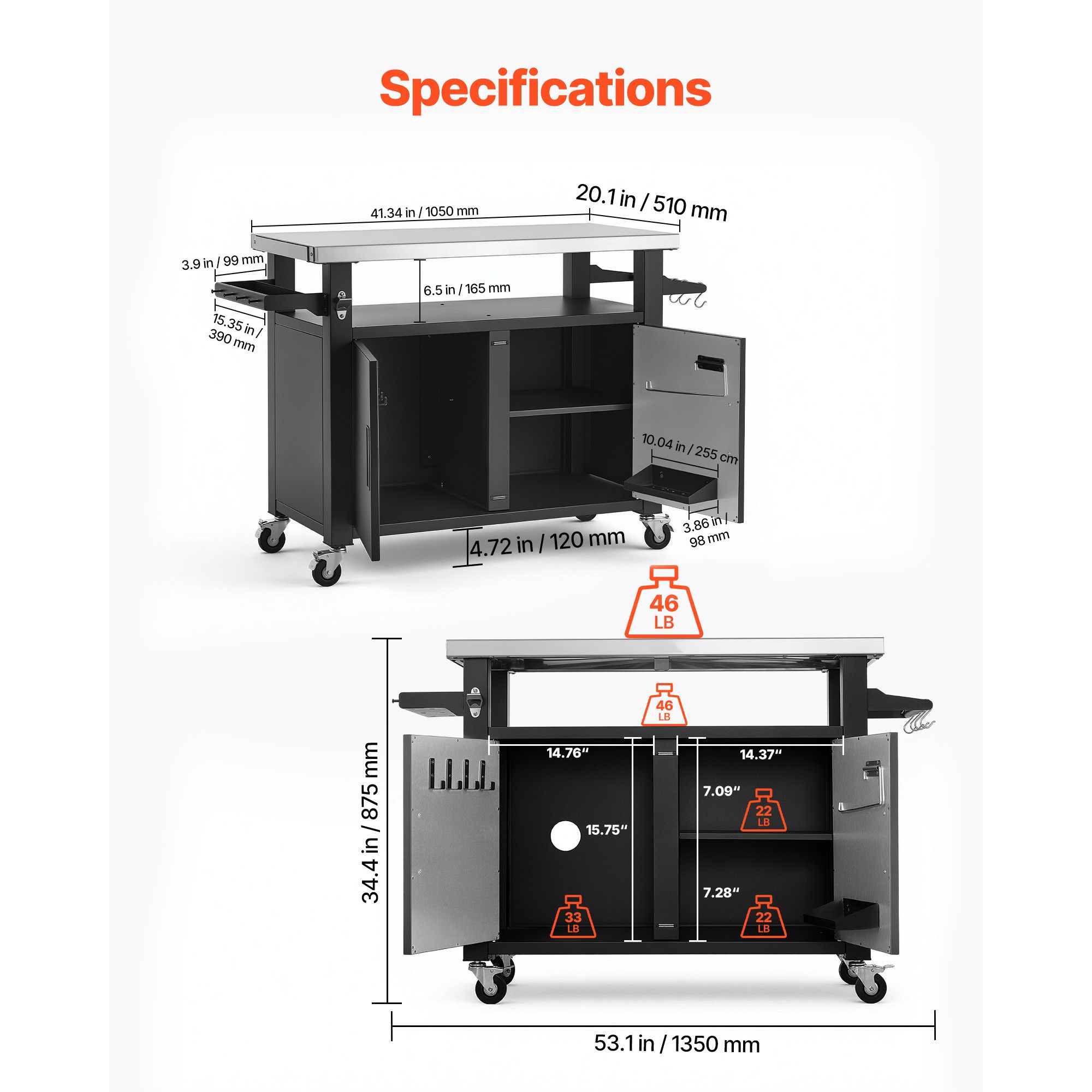 عربة شواء خارجية مع خزانة تخزي - مراجعة Food Storage In Cabinets وسعره