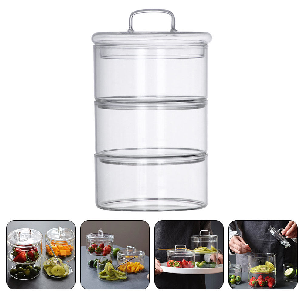 طقم وعاء تخزين زجاجي شفاف للسل - مراجعة Food Storage Stackable Containers وسعره