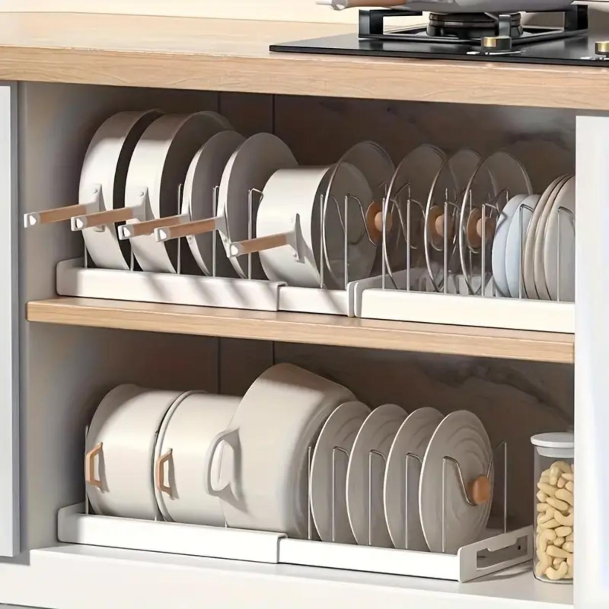 منظم قابل للتمدد لأواني المطبخ - مراجعة Food Storage In Cabinets وسعره