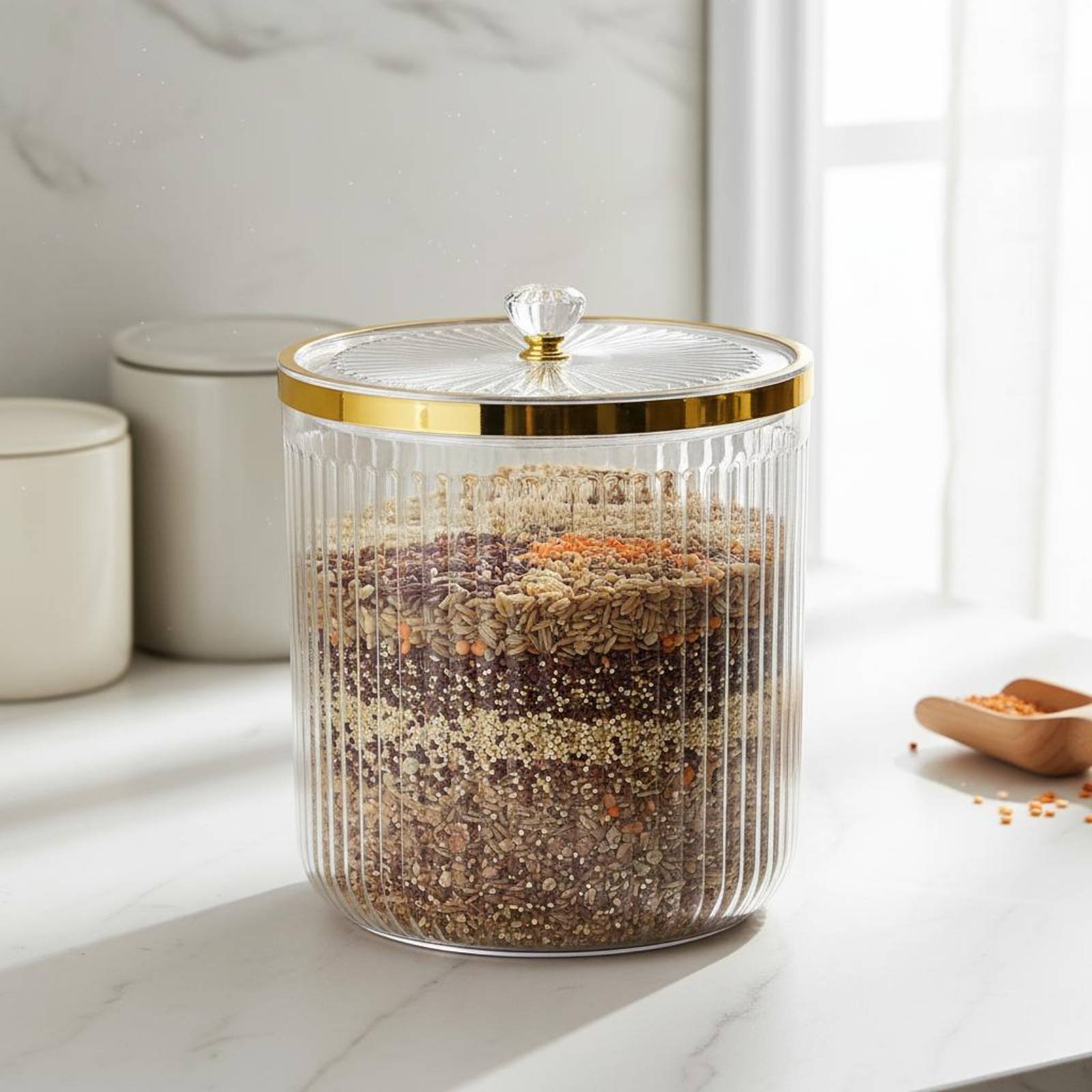 حاوية تخزين الطعام الجاف بتصمي - مراجعة Food Storage Jars Airtight وسعره