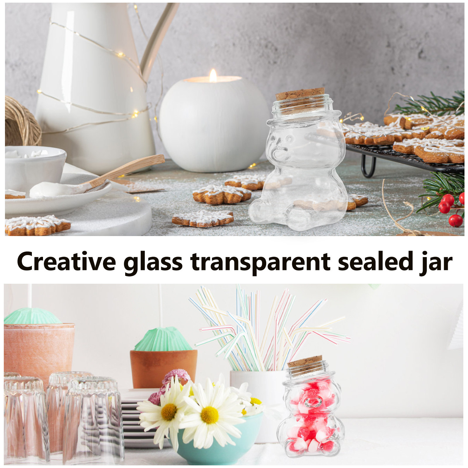 طقم من 4 أوعية زجاجية شفافة مح - مراجعة Food Storage Jars Airtight وسعره